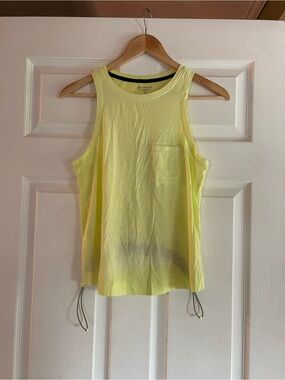 Athleta Lemon Yellow Athletic Tank with Front Pocket